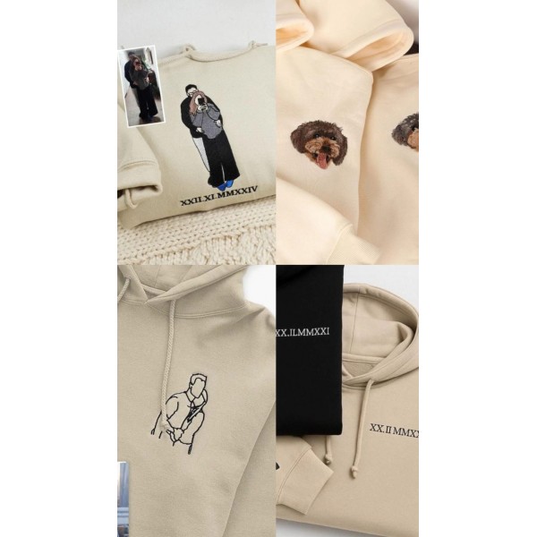 Hoodie  - Size Özel Nakış - Bej