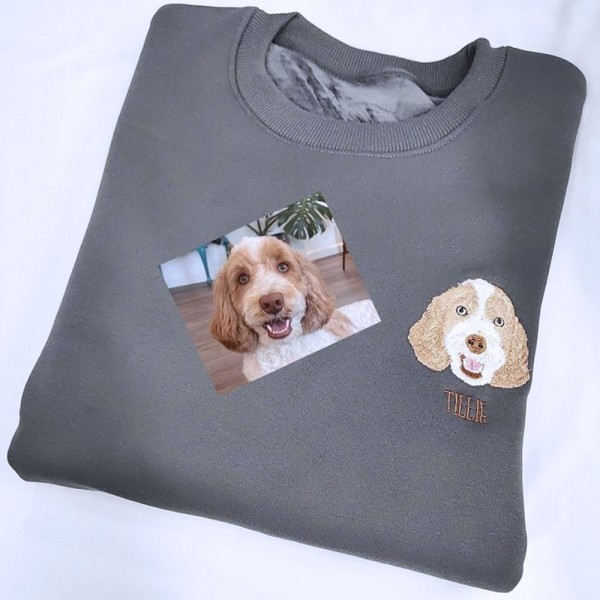 Sweat Bisiklet Yaka  - Size Özel Nakış - Gri