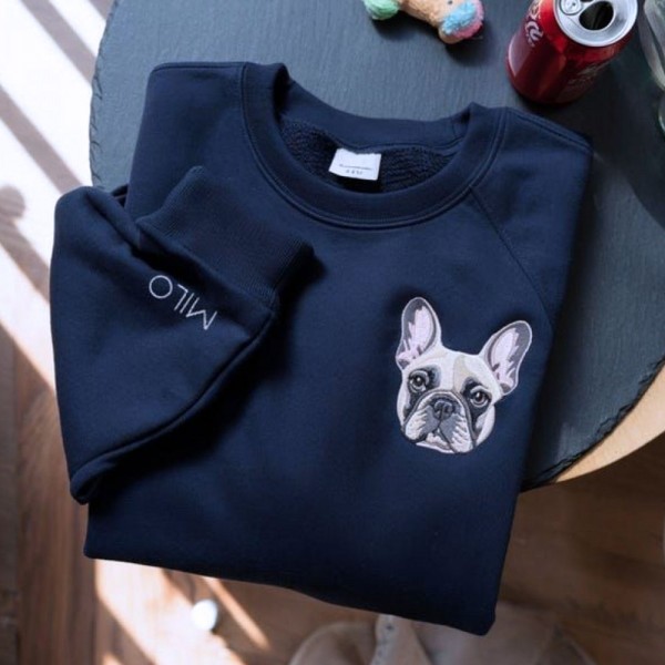 Sweat Bisiklet Yaka  - Size Özel Nakış - Lacivert