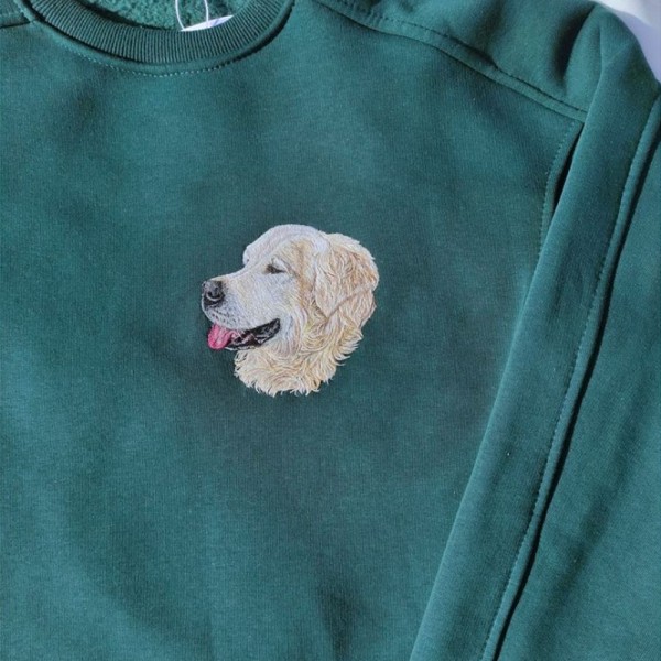 Sweat Bisiklet Yaka  - Size Özel Nakış - Yeşil