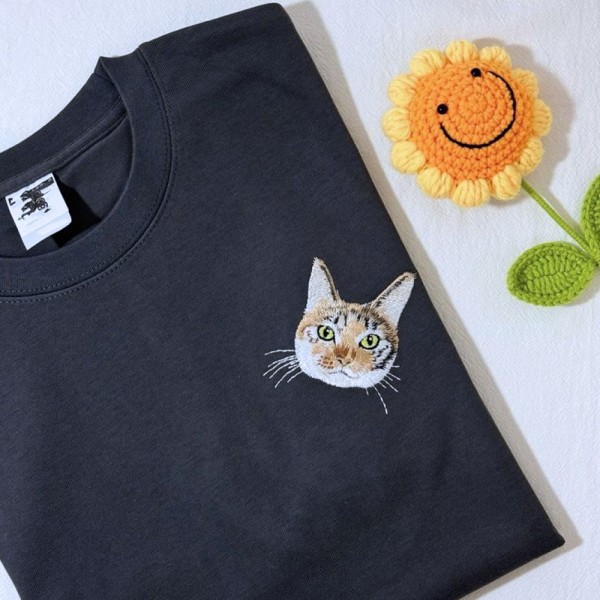 T-Shirt Bisiklet Yaka - Size Özel Nakış - Siyah